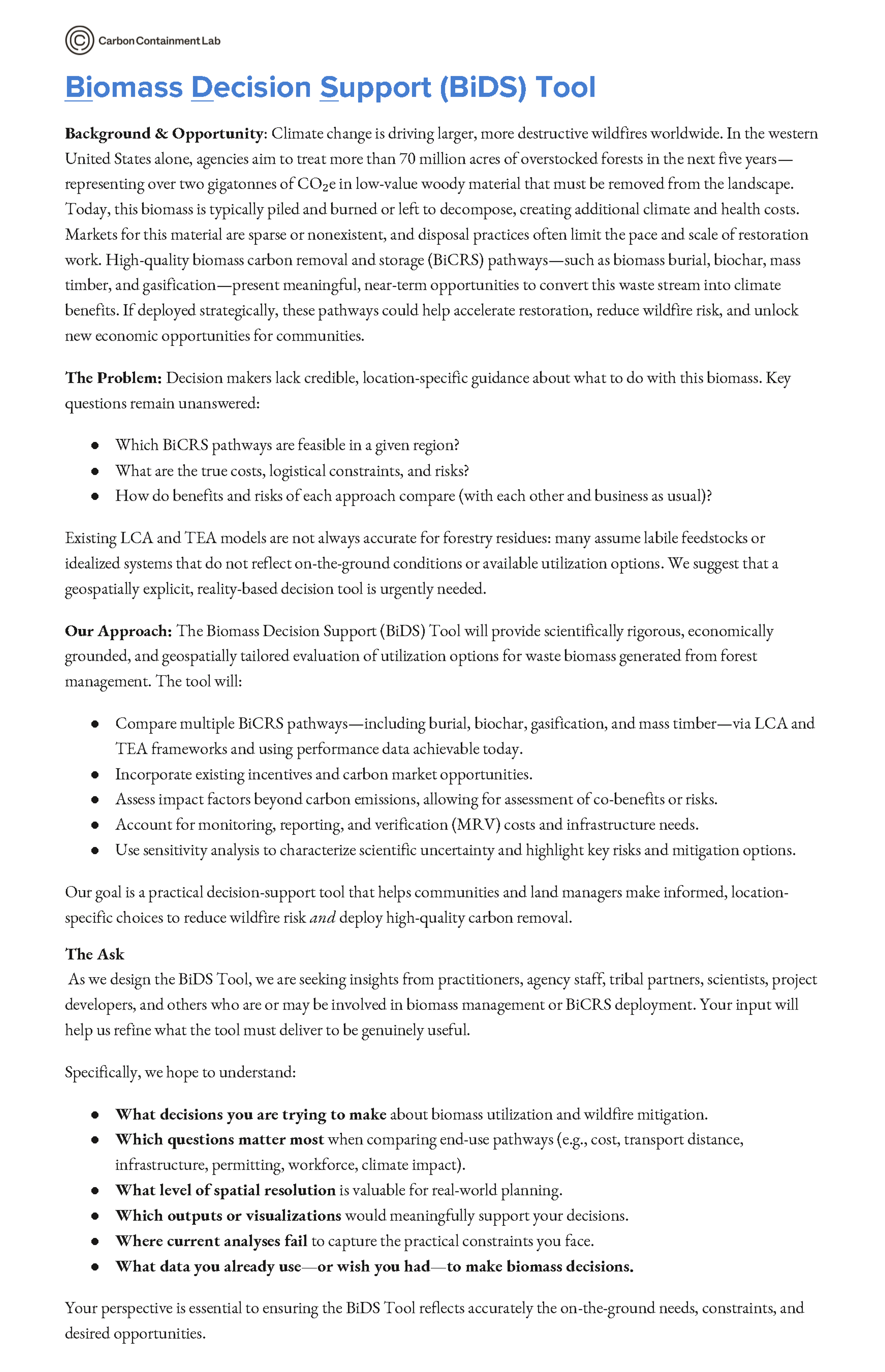 We are actively looking for practitioners who might most benefit from a tool like this. Please reach out to sinead.crotty@cclab.org if you are interested in learning more or contributing to this work.