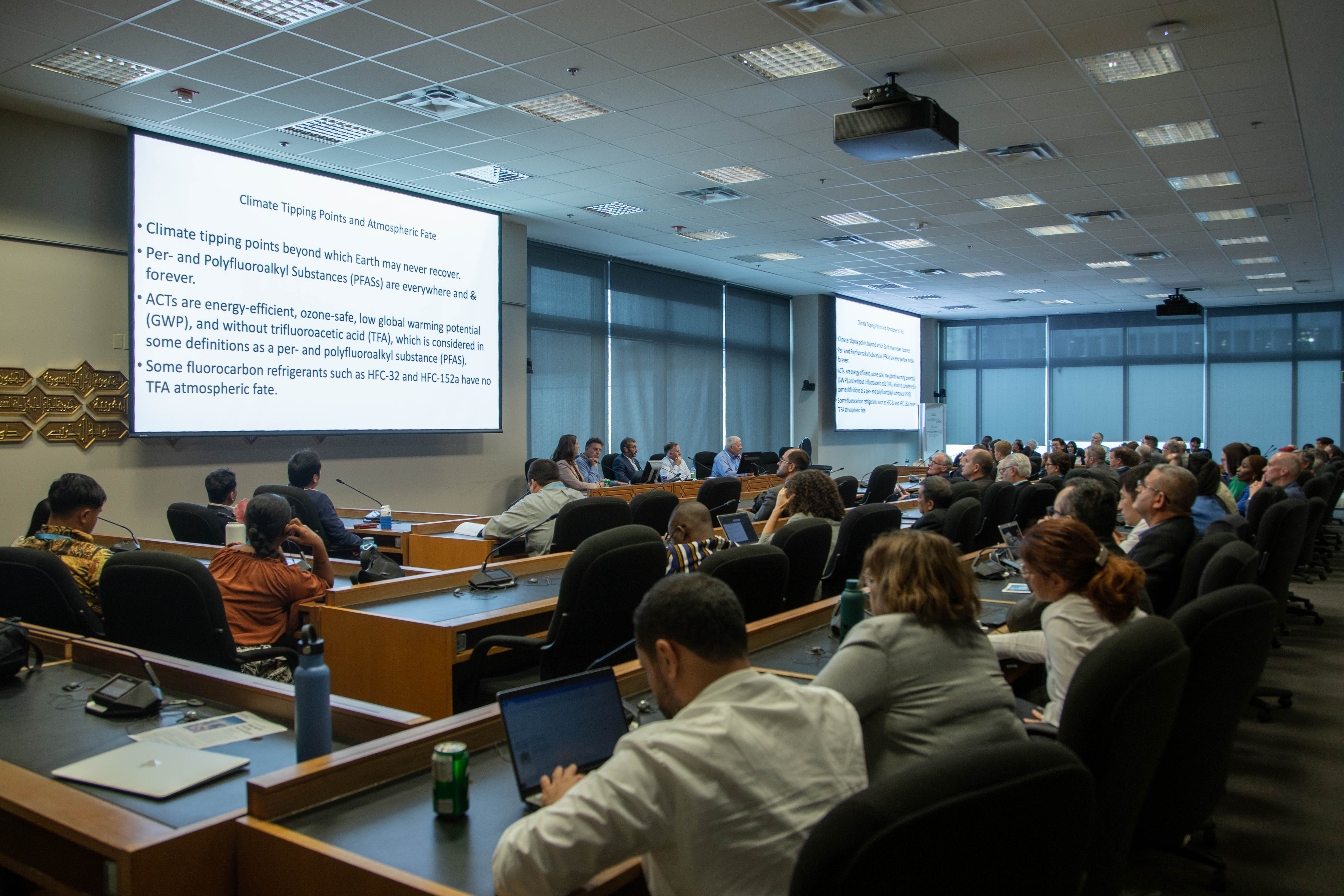 The CC Lab's side event on Alternative Cooling Technologies drew a large crowd from the Montreal Protocol community, including from refrigeration technical experts on the Technology and Economic Assessment Panel's Refrigeration Technical Options Committee. Photo: Eleri Phillips.