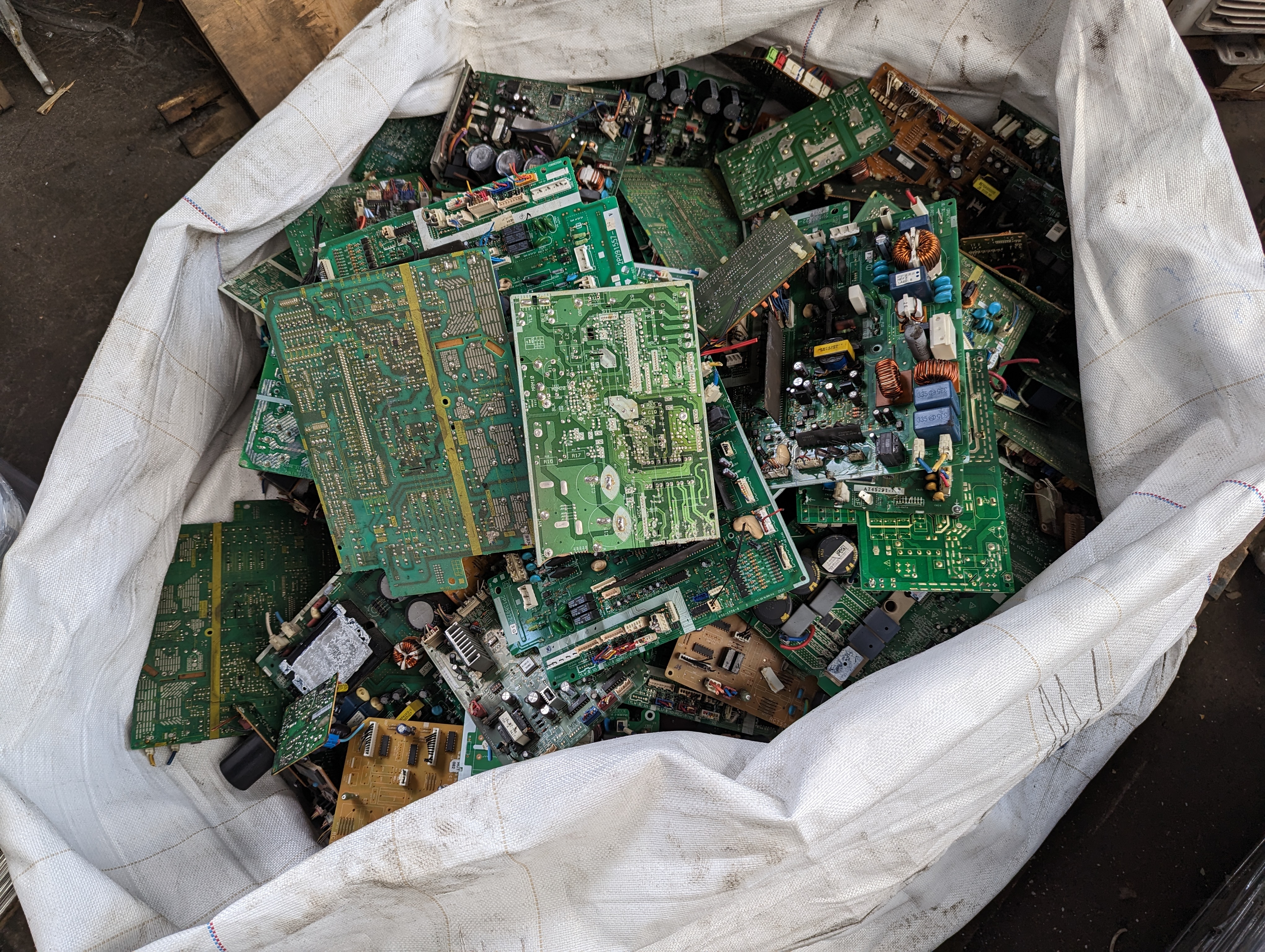 Circuit boards from a mini split air conditioning system. Photo: Tilden Chao, 2023.